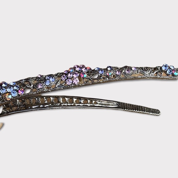 Vintage Swarovski Crystal hair clip w/beautiful silver work - Picture 11 of 13